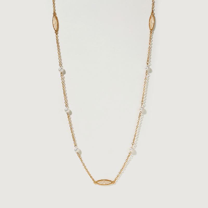 everleaf long pearl necklace