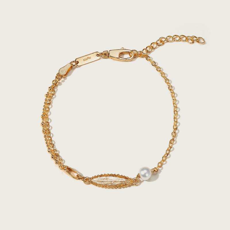 everleaf pearl leaf bracelet